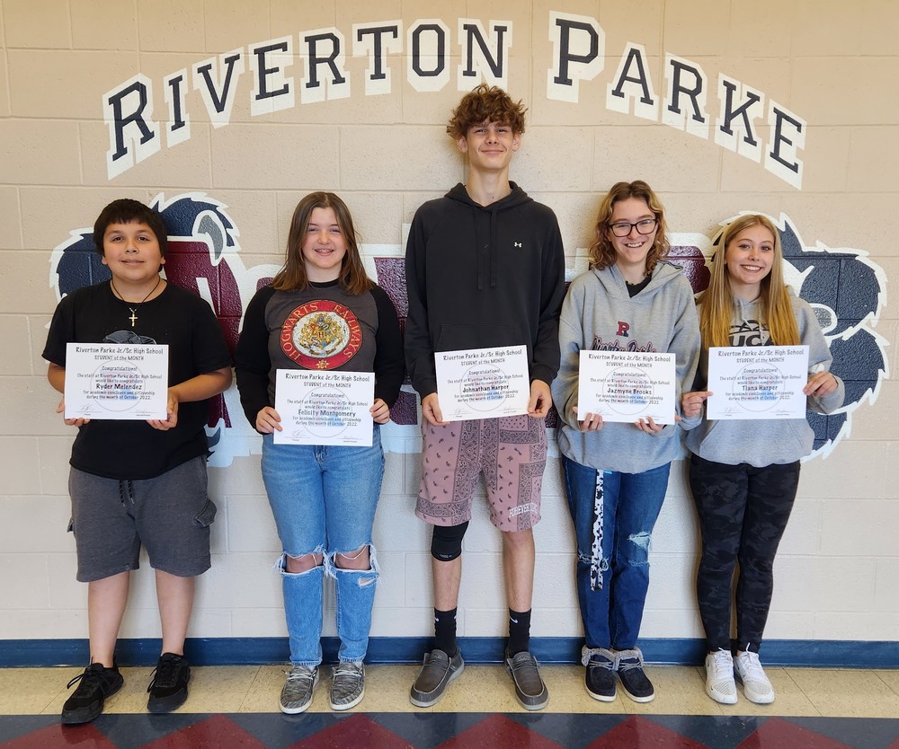 Panthers Name October Students of the Month | Riverton Parke Jr./Sr ...