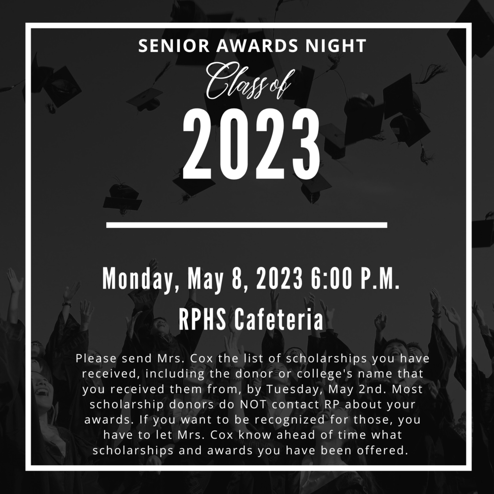 Class of 2023 Senior Awards Night Riverton Parke Jr./Sr. High School