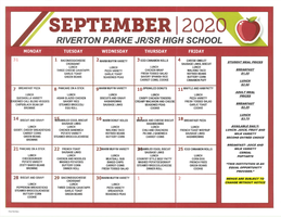 RP September 2020 Breakfast/Lunch Menu