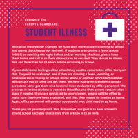 Reminder Regarding Student Illness